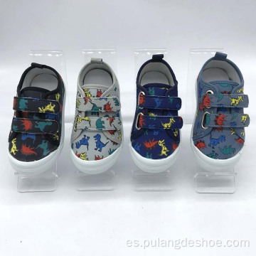 zapato de lona del nuevo diseño del muchacho de los zapatos de bebé